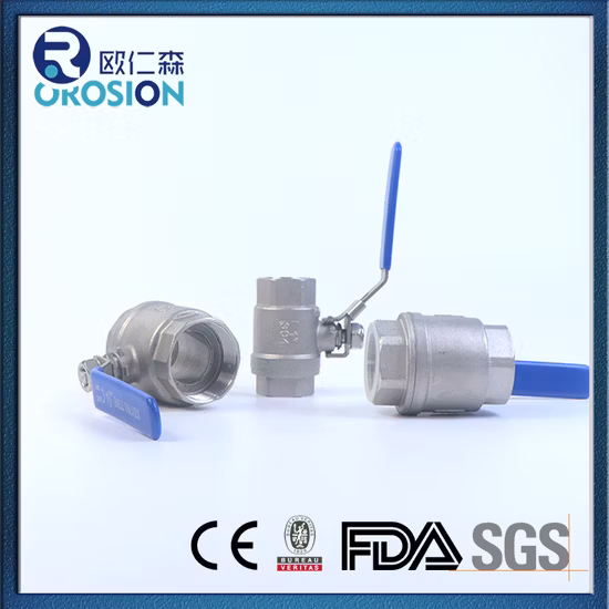 Poignée en acier inoxydable SS304 316 avec filetage interne de verrouillage BSPP BSPT NPT, robinet à bille 2 pièces